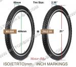 ВЕЛО ГУМА ВЪНШНА 20x2.35 60-406 (60/100-16) R28 DONKEY CARGO (RS) С КАНТ РУБЕНА/МИТАС-5